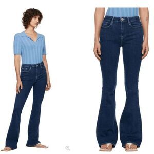 Frame Le One Flare Jeans Ackerman Indigo Wash Stretch Size 1 (24)